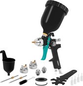 VONROC PRO Verfspuit – Verfpistool – HVLP design - 600ml tank - incl. 3 nozzles – 2-10 bar - Uni-versele EURO/DIN 7.2mm koppeling