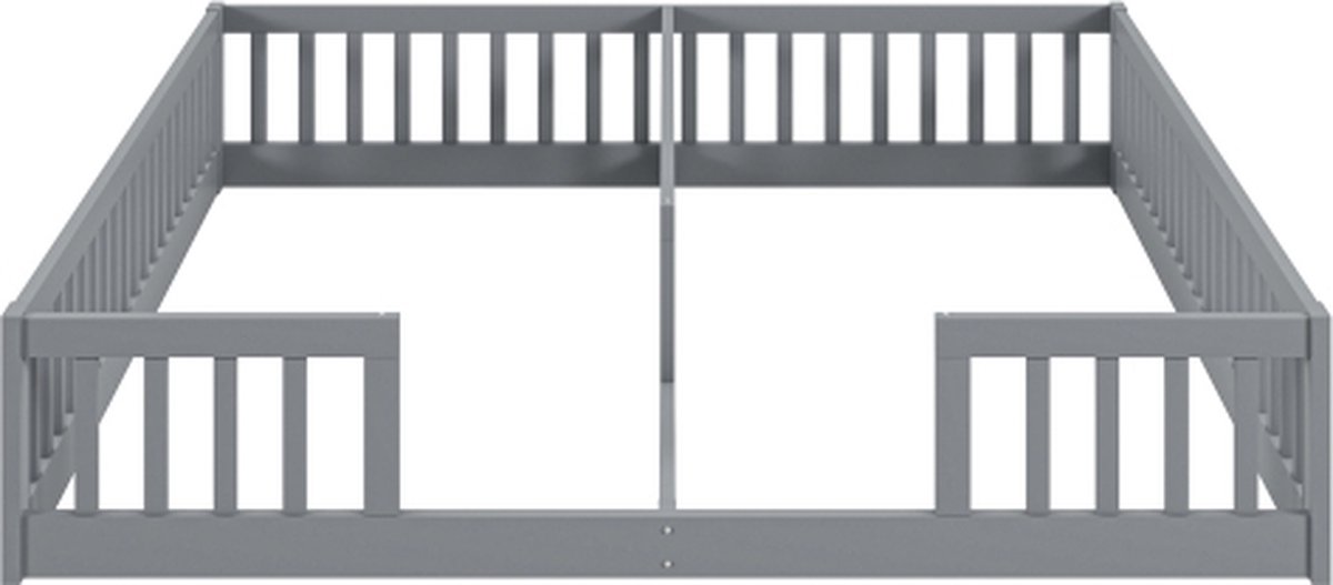 Gotagee kinderbed 90 x 200 cm, met spijlen, zonder lattenbodem (zonder matras), voor gezinnen met twee kinderen, grenenhout