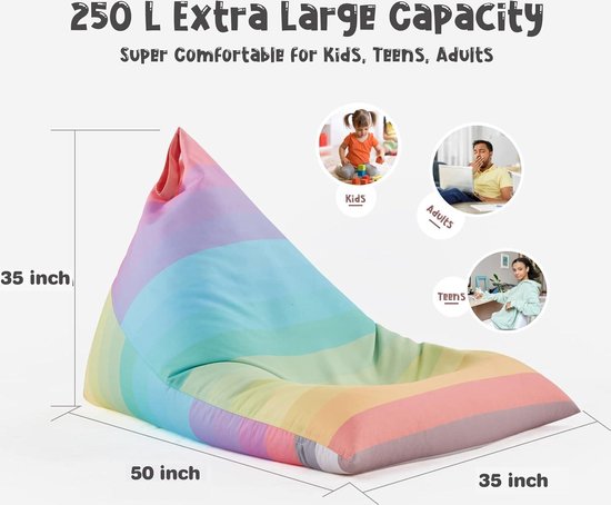 Nobildonna Puf De Almacenamiento De Animales De Peluche Para Niños  Sin Relleno Extra Grande De 250 Litros Puf Lavable Sin Relleno Funda De Lona