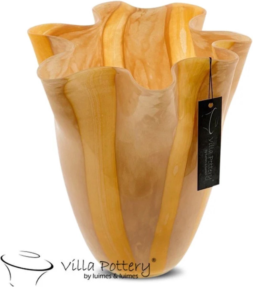 Villa Pottery Vaas - Villa Pottery - Decoratie - Woondecoratie - Glaswerk - Waterdicht - Lolly Pop 4 Yellow_Pink Geel