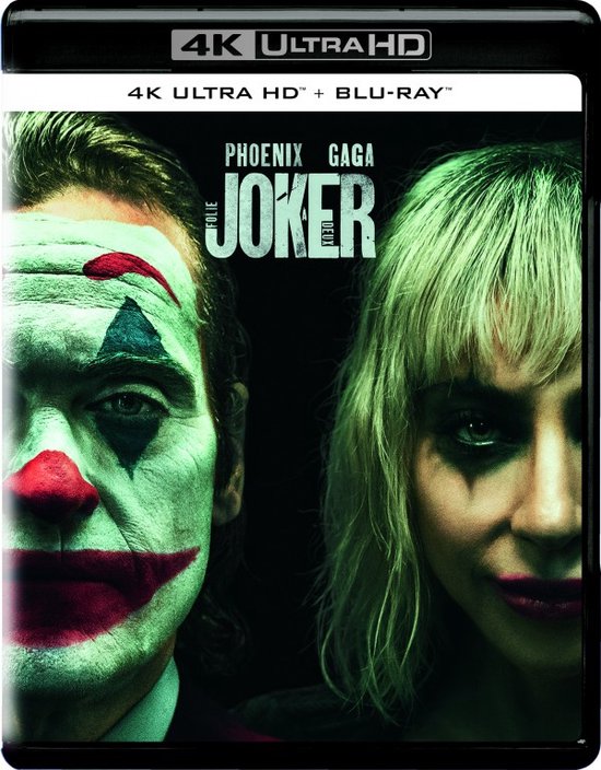 De Joker filmhoes met Joaquin Phoenix als Joker en Lady Gaga.