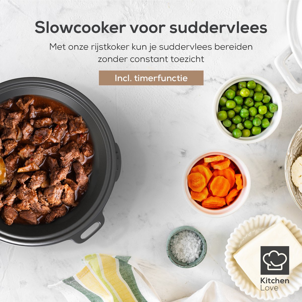 Rijstkoker met Stomer - 1.8L - Multicooker - Rice Cooker - Slowcooker - 3 tot 8 Personen - Zwart RVS - KitchenLove – foto 6