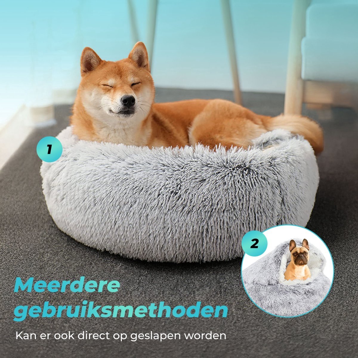 Kattenmand - Kattenbed - Kattenmandje Poes - Kattentunnel Pluche - Poezenmand - Kattenspeelgoed - Reismand Kat - Inclusief 3 Kattenspeeltjes – foto 5