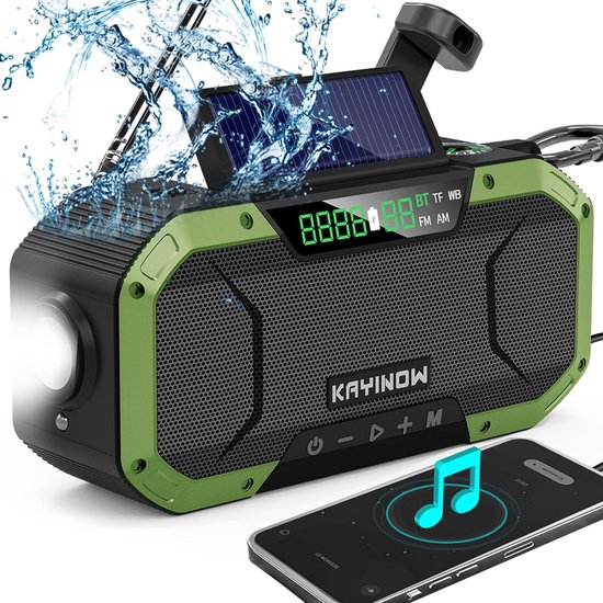 Noodradio® Solar Powerbank Opwindbaar Rood | Webwinkel