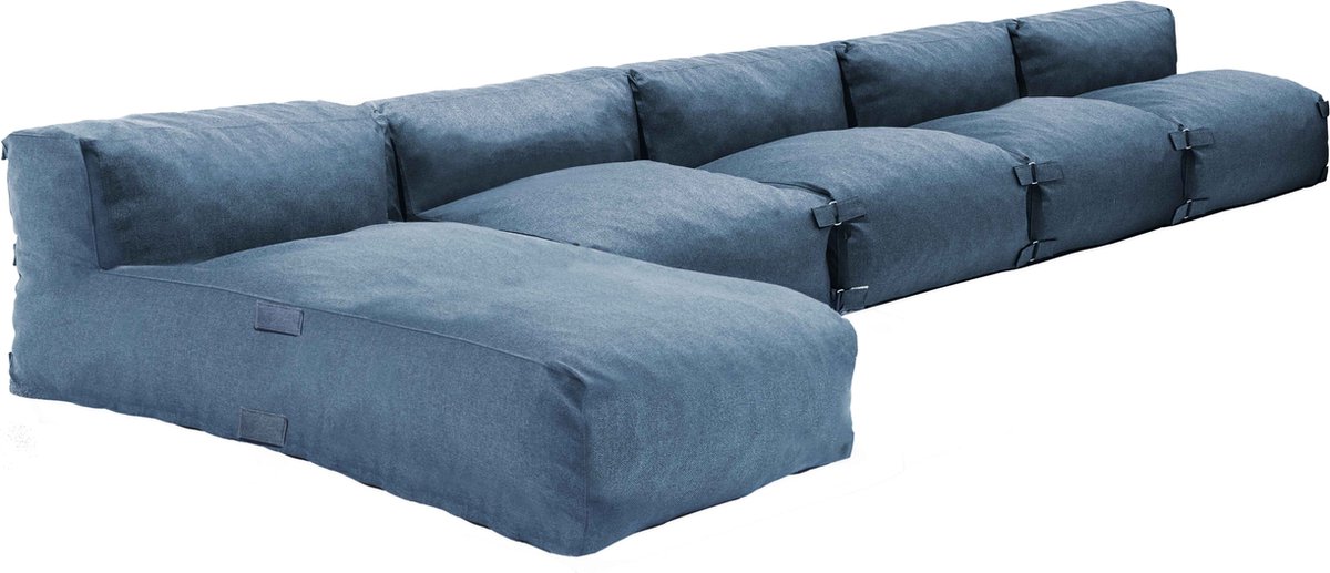 Modulaire tuinmeubel met pacific blue chaise longue - Mixi van Oviala.