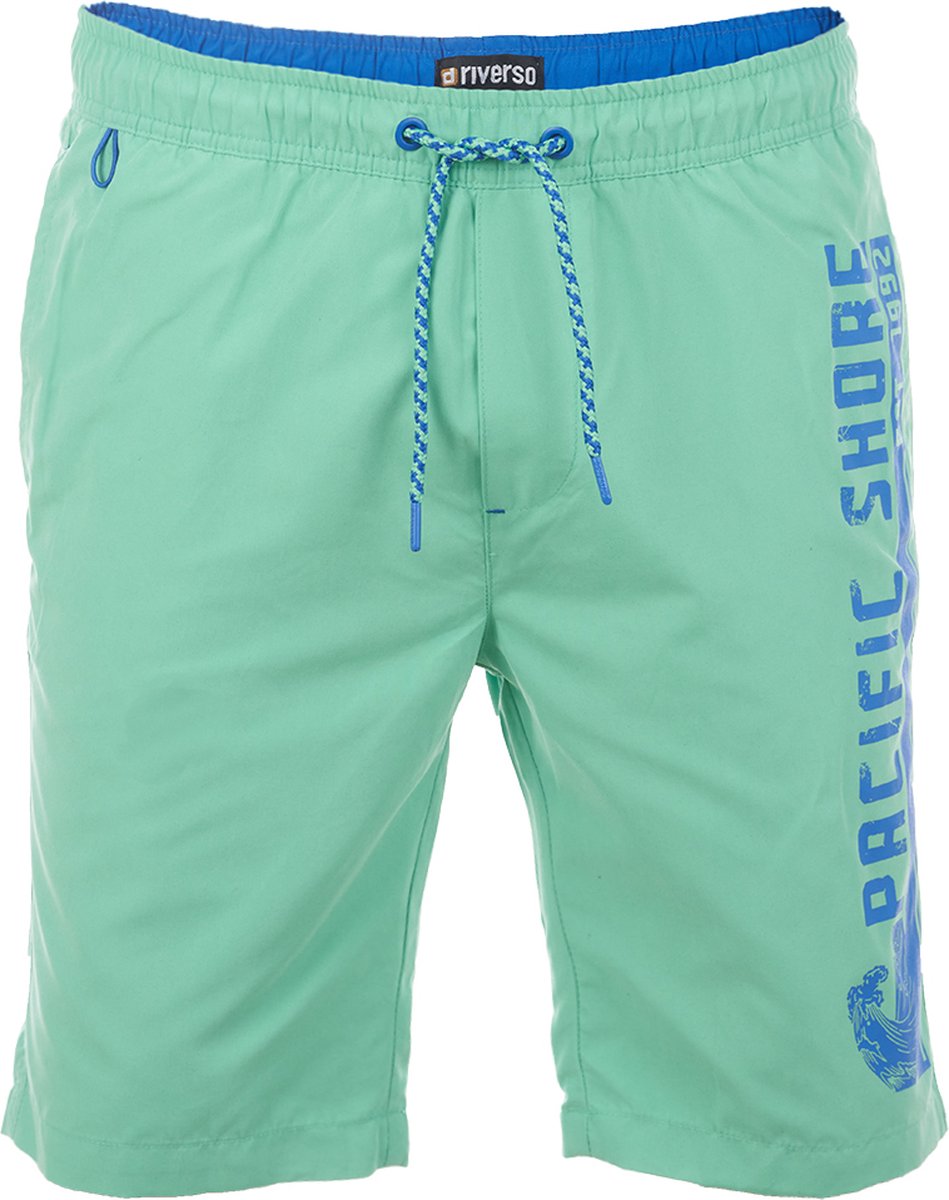 riverso Heren Short RIVJannik bequem Groen XXL Volwassenen Sportieve Zwembroek met Print
