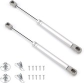 JZK 2 stuks hydraulische gasveren 200 N voor zware vleugeldeur, softclose-dekselhouder voor speelgoeddoos, kastdeur, kofferbak