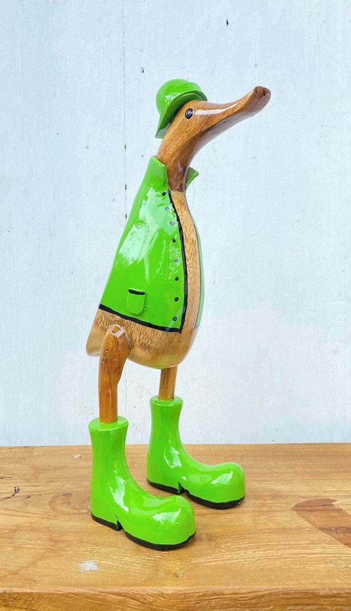 Houten eend Robert S regenjas groen