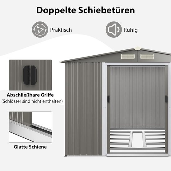 Keter Darwin 66 Tuinhuis - dubbele deuren ramen - 190x183x221 cm - Groen | Leen Bakker