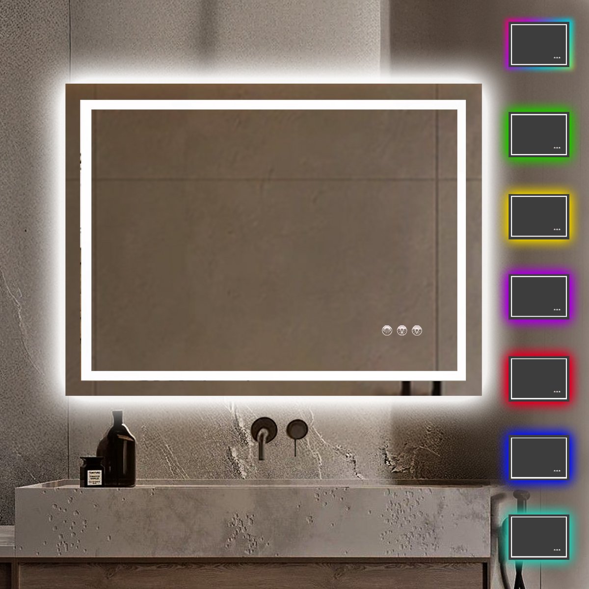 Lumoire® Spiegel Met Verlichting - 80 x 60 CM - Badkamerspiegel - Badkamer Spiegel