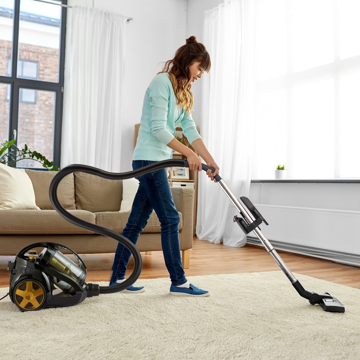 AG3100 Stofzuiger Zonder Zak - Gold - Stofzuigers - Vacuum Cleaner Zakloos - 8.5 Meter - 900W - Sterke Zuigkracht - HEPA Filter - Compact, Licht & Krachtig - Gemakkelijk Schoon Te Maken — afbeelding 2