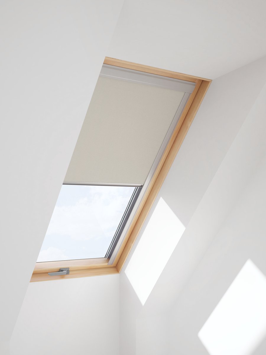 Contrio Verduisterende Rolgordijn DAKSTRA / DAKEA M8A 78x140 - Beige Blauw