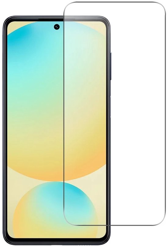 Protecteur d'écran à côté d'un téléphone avec un écran abstrait et coloré.