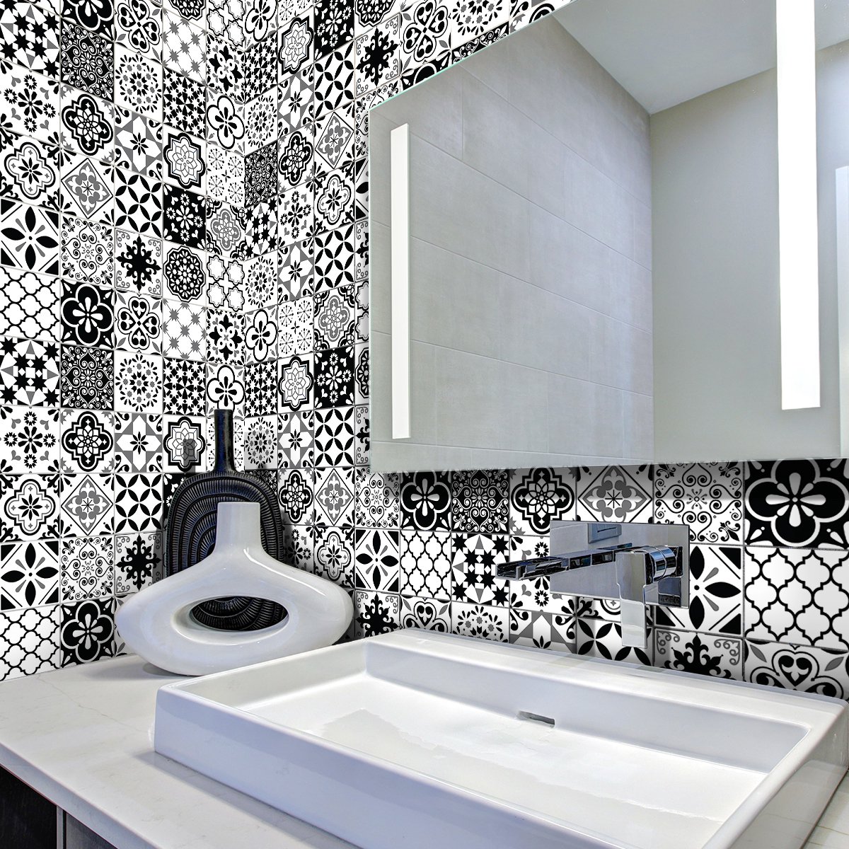 Ambiance Sticker Zelfklevende muurtegelstickers voor keuken en badkamer - 30 Sebastian Azulejos tegelstickers - 30 stickers 20x20cm Multi color