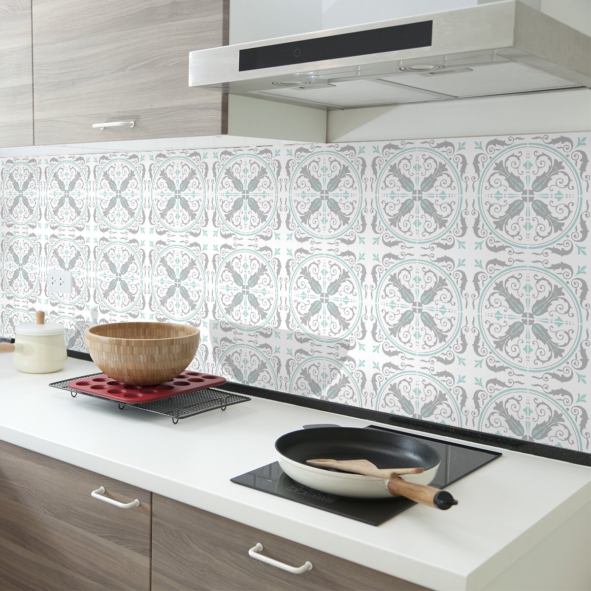Ambiance Sticker Tegelstickers voor de muur in keuken en badkamer - 60 Azulejos Amanda cementtegelstickers - 60 stickers 10x10cm Multi color