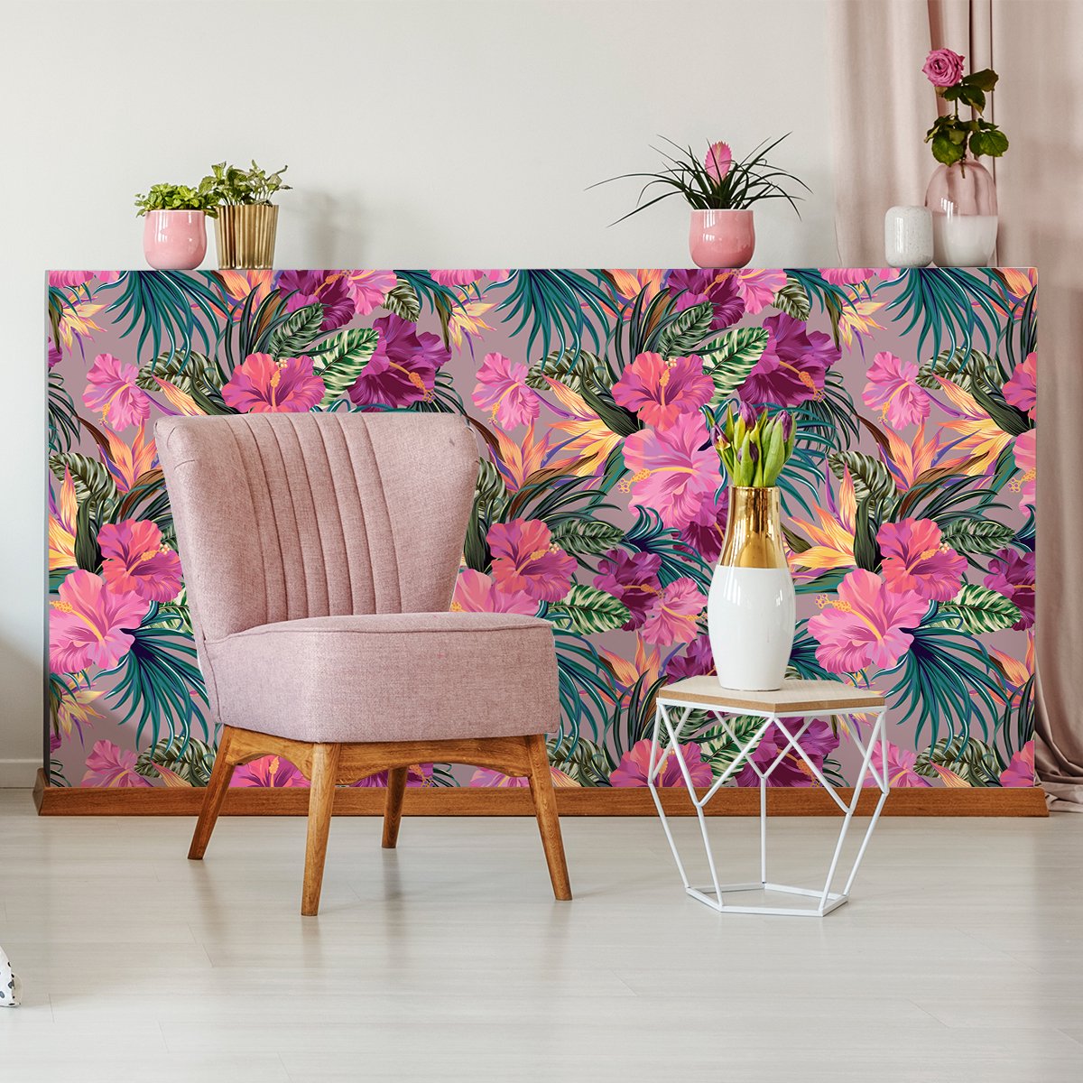 Ambiance Sticker Tropische Shotani meubelsticker, 60 x 90 cm Multi color