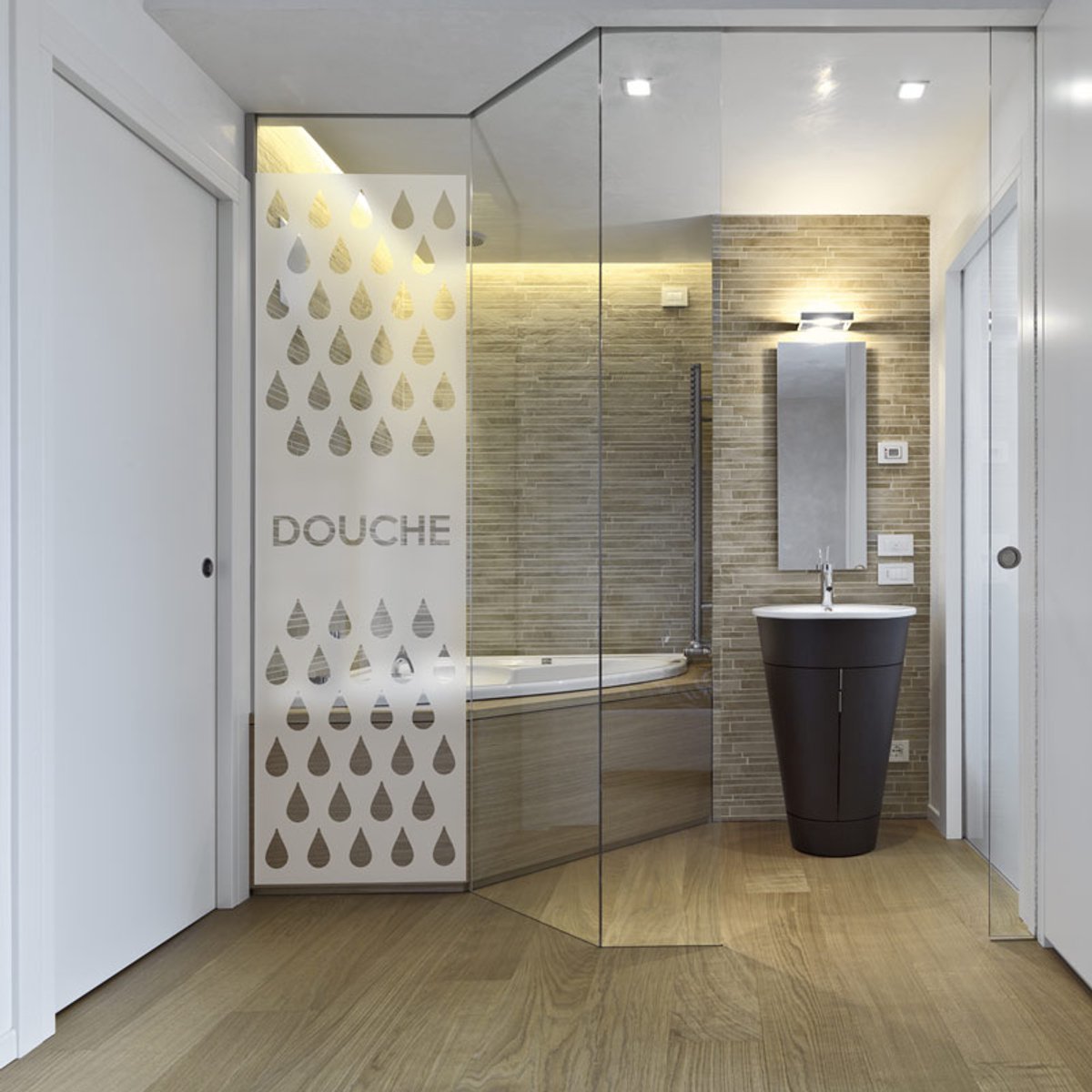 Privacy raamfolie - Douche - Zelfklevende raamfolie voor douchedeuren en ramen - 150x45cm