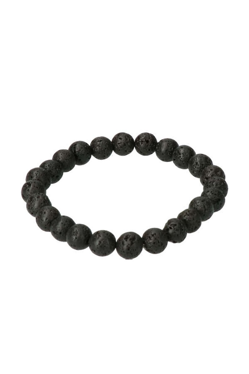 Armband lavasteen 8 mm 18 cm