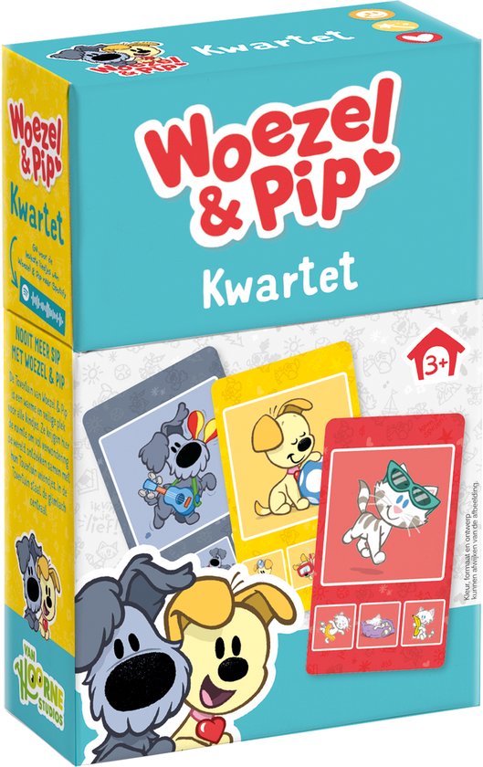 Woezel & Pip kwartet - educatief spel cadeautip - 32 kaarten, 8 kwartetten - vanaf 3 jaar - Bambolino Toys