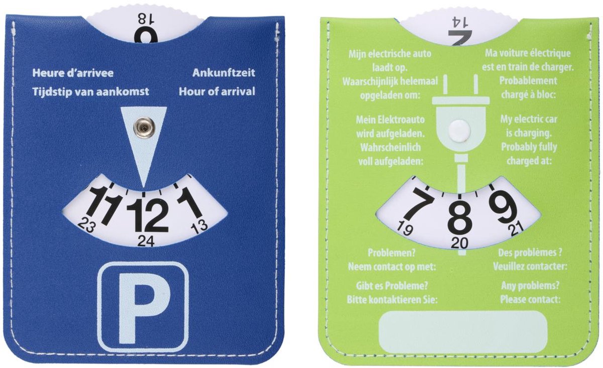 All Ride - Parking disc electrical vehicl - Parkeerschijf - Pvc (Pvc) - blauw/groen