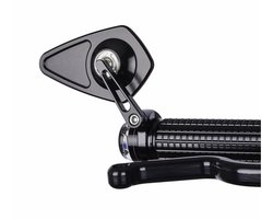Swerve Bar End Mirrors - Universele Aluminium High-Tech Bar End Motor En Scooter Spiegel Set