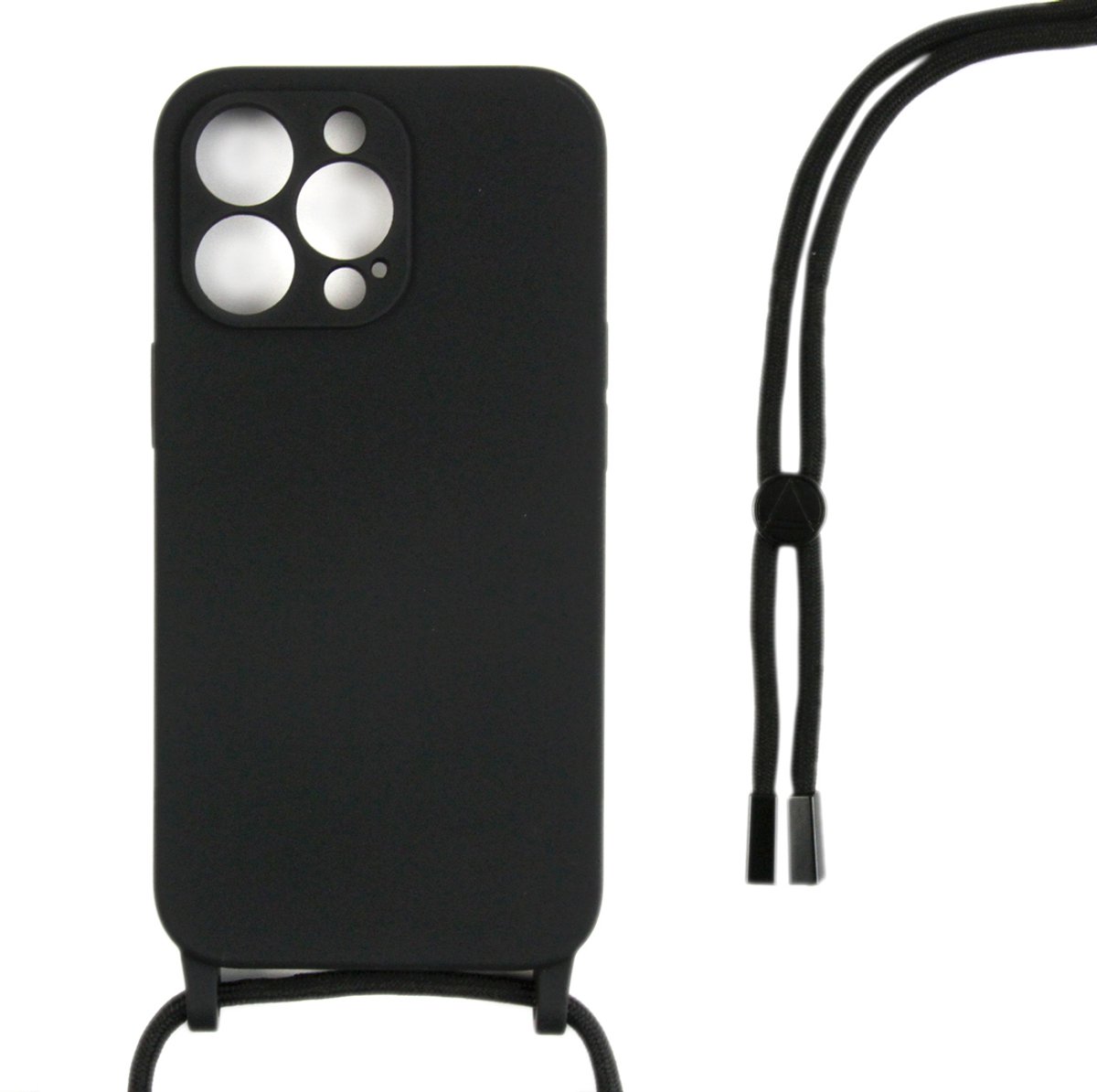 Rixus iPhone 14 Pro Max ketting Cord Cover - TPU - Zwart - Hoesje