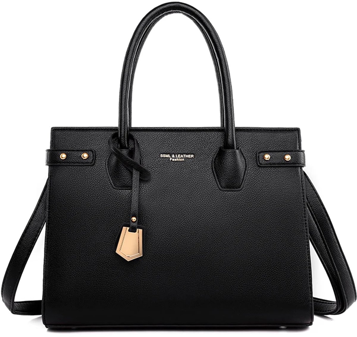 Damestas - Luxe Handtas voor Dames - Schoudertas met Verstelbare Band - Vegan Leer - 11.6 inch - Zwart