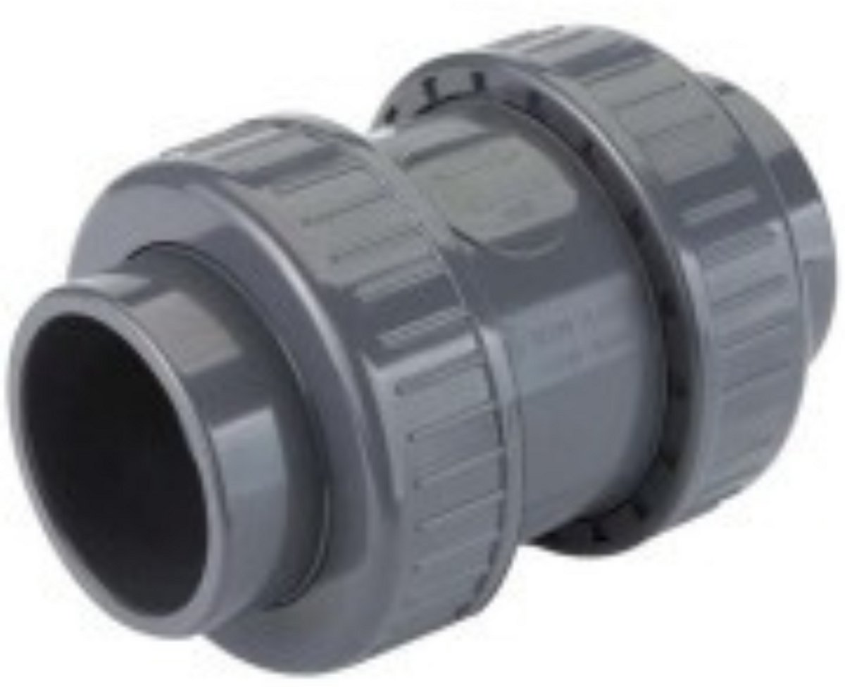 Tecno Plastic PVC/EPDM terugslagklep d.63mm veerbelast PN16 - ZEER STEVIG