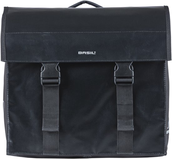Basil Urban Load dubbele fietstas MIK, 48-53L, zwart - regenbestendig - reflectiedetails