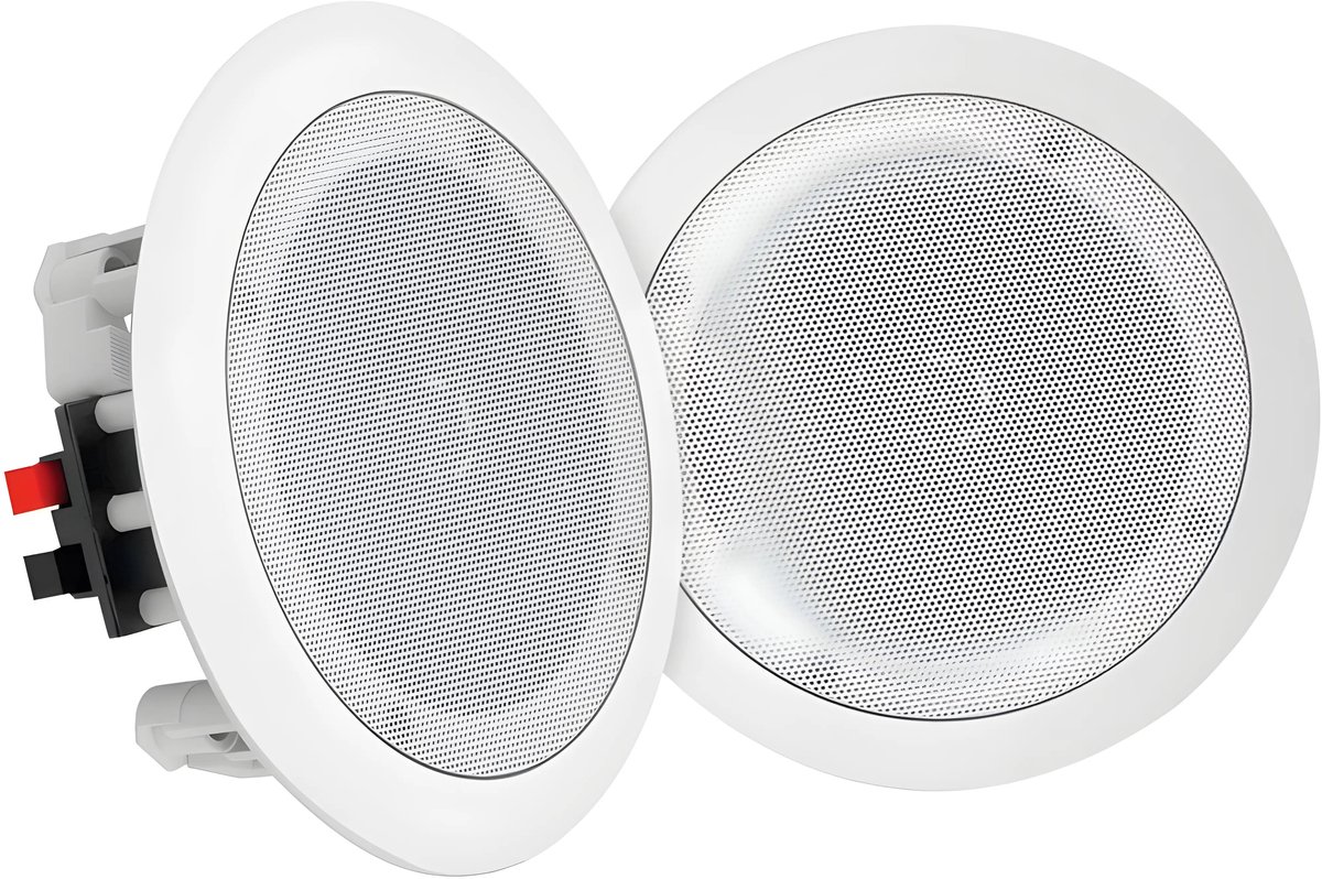 Pyle Inbouw Plafondspekers - 8 Inch Bluetooth Muurluidsprekers - 250 Watt -2-weg Binnen Stereo Speakersysteem (Set) - Wit