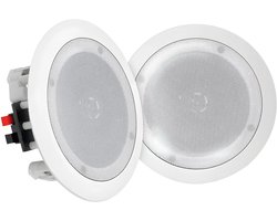 Pyle Inbouw Plafondspekers - 8 Inch Bluetooth Muurluidsprekers - 250 Watt -2-weg Binnen Stereo Speakersysteem (Set) - Wit