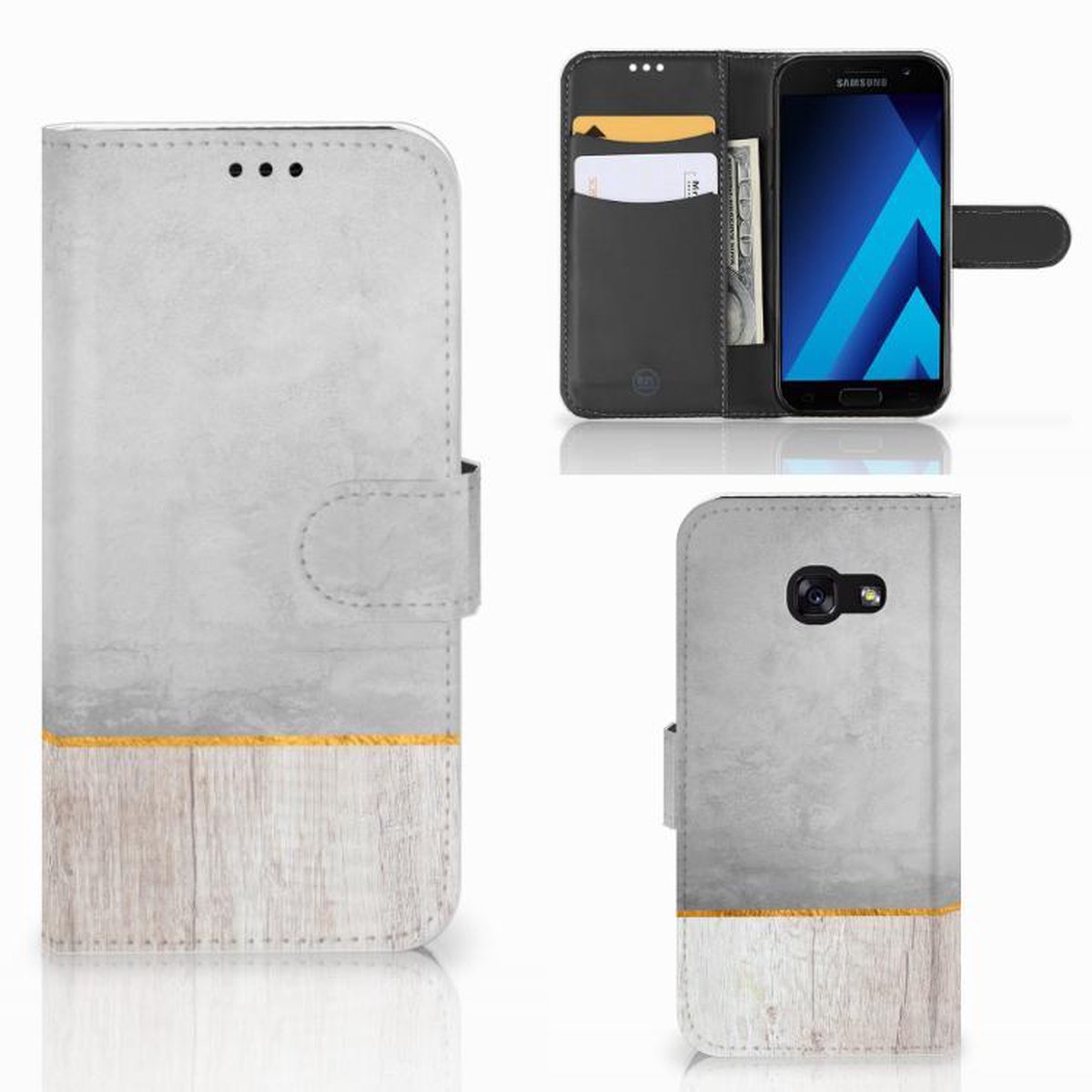 Samsung Galaxy A30 Book Style Case Wood Concrete