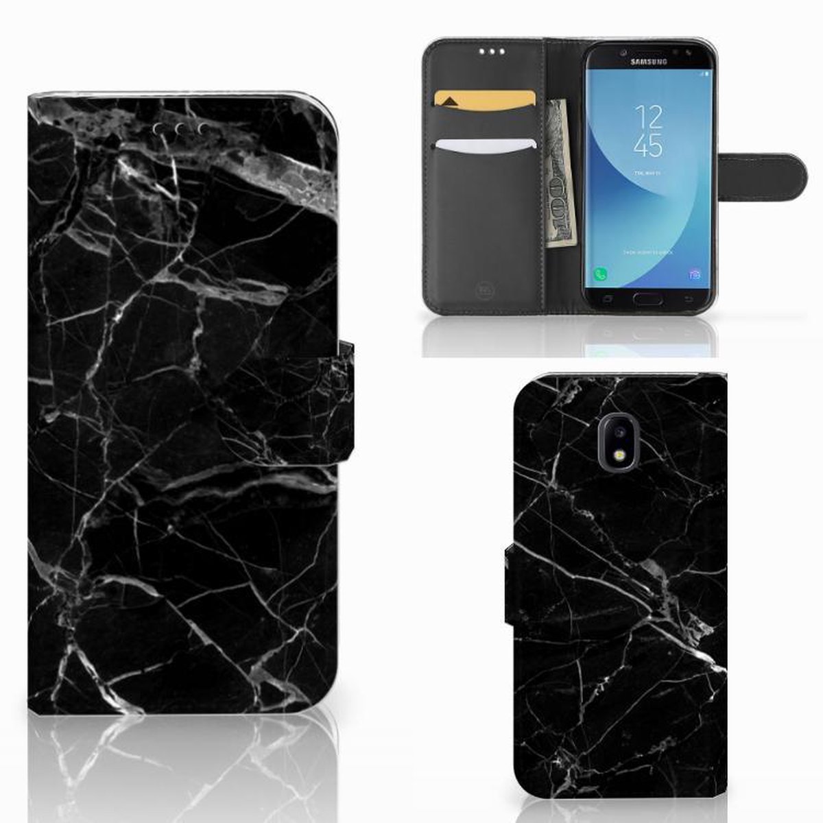 Samsung Galaxy A30 Bookcase Marmer Zwart - Origineel Cadeau Vader