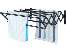 ApexArte® Wanddroogrek - Droogrek Inklapbaar - Wasrek - Droogtoren - Droogrekken - Zwart