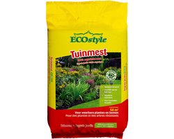 ECOstyle Tuinmest Organische Meststof - Border & Siertuin - Natuurlijke Meststof Gazon - 120 Dagen Voeding- 50 M² - 5 KG