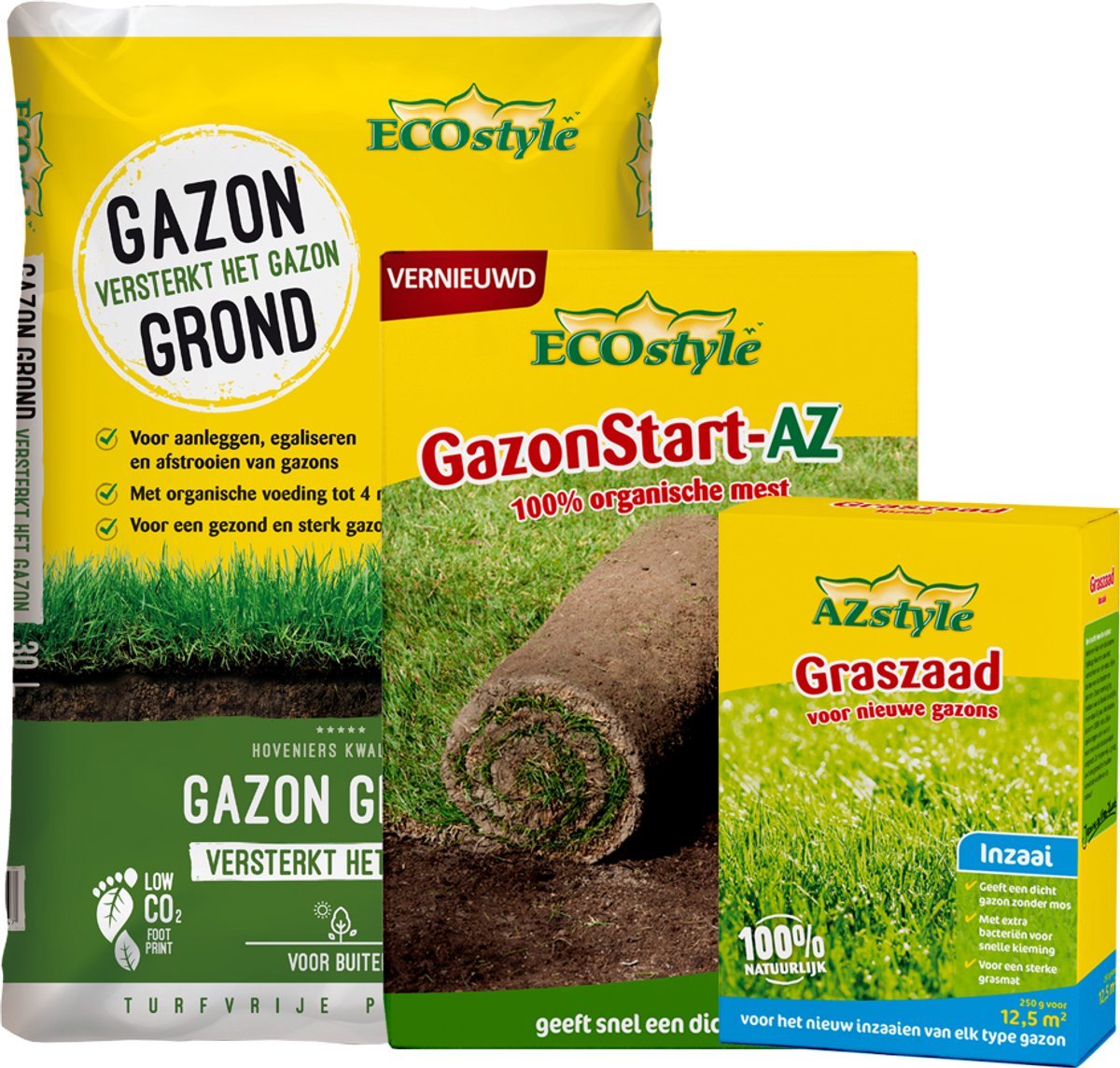 ECOstyle Gazon Aanleg Bundel - Totaalpakket voor het Aanleggen van een Nieuw Gazon - Voor 12 m2