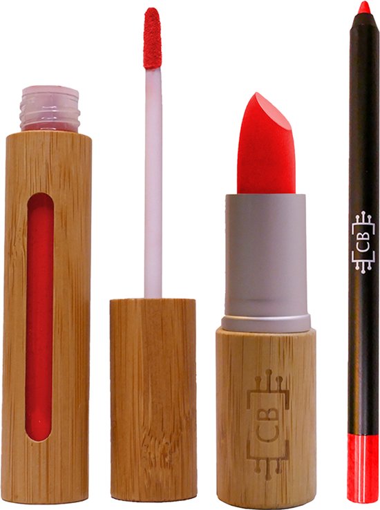 Cosm.Ethics Bar Lipstick Set Matte - Rood - Duurzaam vegan