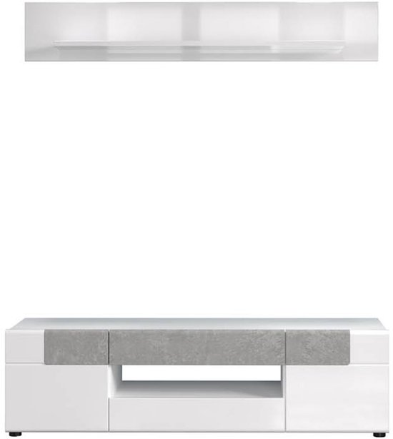 Hoekbureau NORWY - 2 deuren & 2 laden - MDF blad met granieteffect