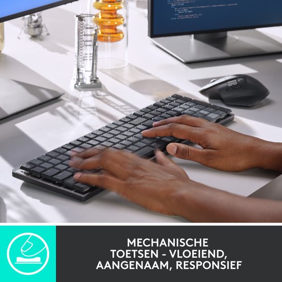 Logitech MX Mechanical - Draadloos mechanisch toetsenbord - Tactile - QWERTY ISO - Grijs