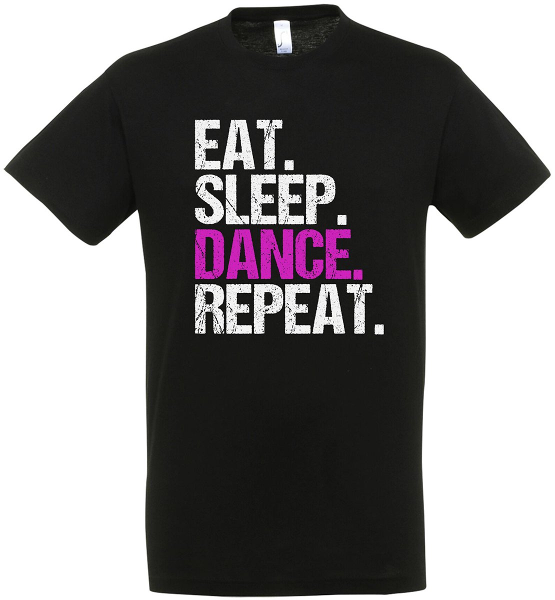 Eat Sleep Dance Repeat T-shirt - Dames - Unisex - Dansen - Dance - Dames T-shirt - Hiphop - Zumba - Dans T-shirt - zumba kleding - Maat S
