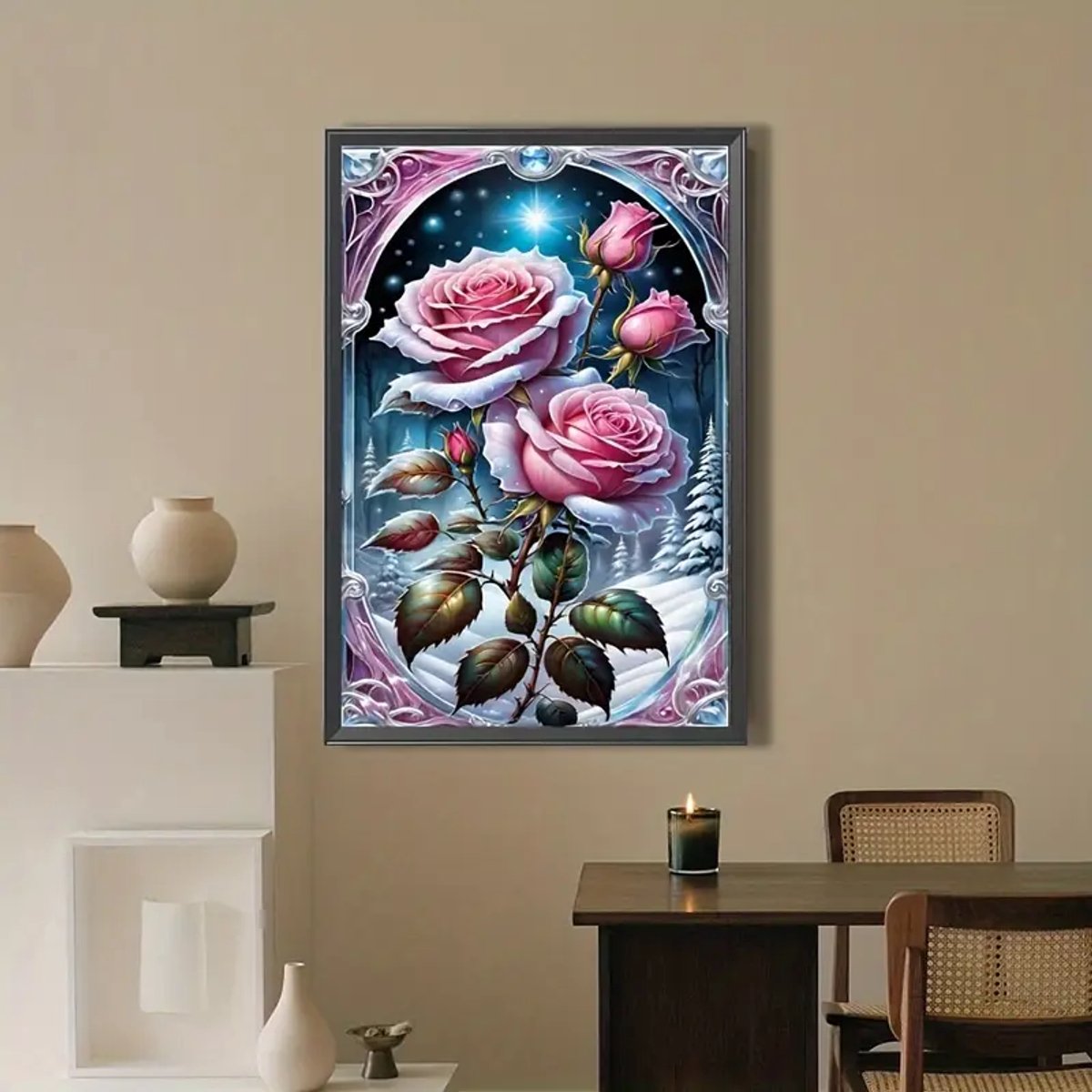 Diamond painting - Rozen Sprookjesachtig - Groot Doek - Mooie Kwaliteit - 40x70cm