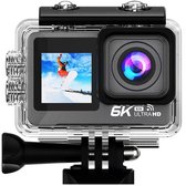 Lipa AT-M82TR 6K actioncamera IPS Wifi - Action camera waterdicht - Nachtvisie - Sony IMX sensor - 21 accessoires- 6K resolutie - Dual Screen - SD tot 256 GB - Remote -6K 30 FPS - EIS - +SD 16 GB - Alternatief GoPro