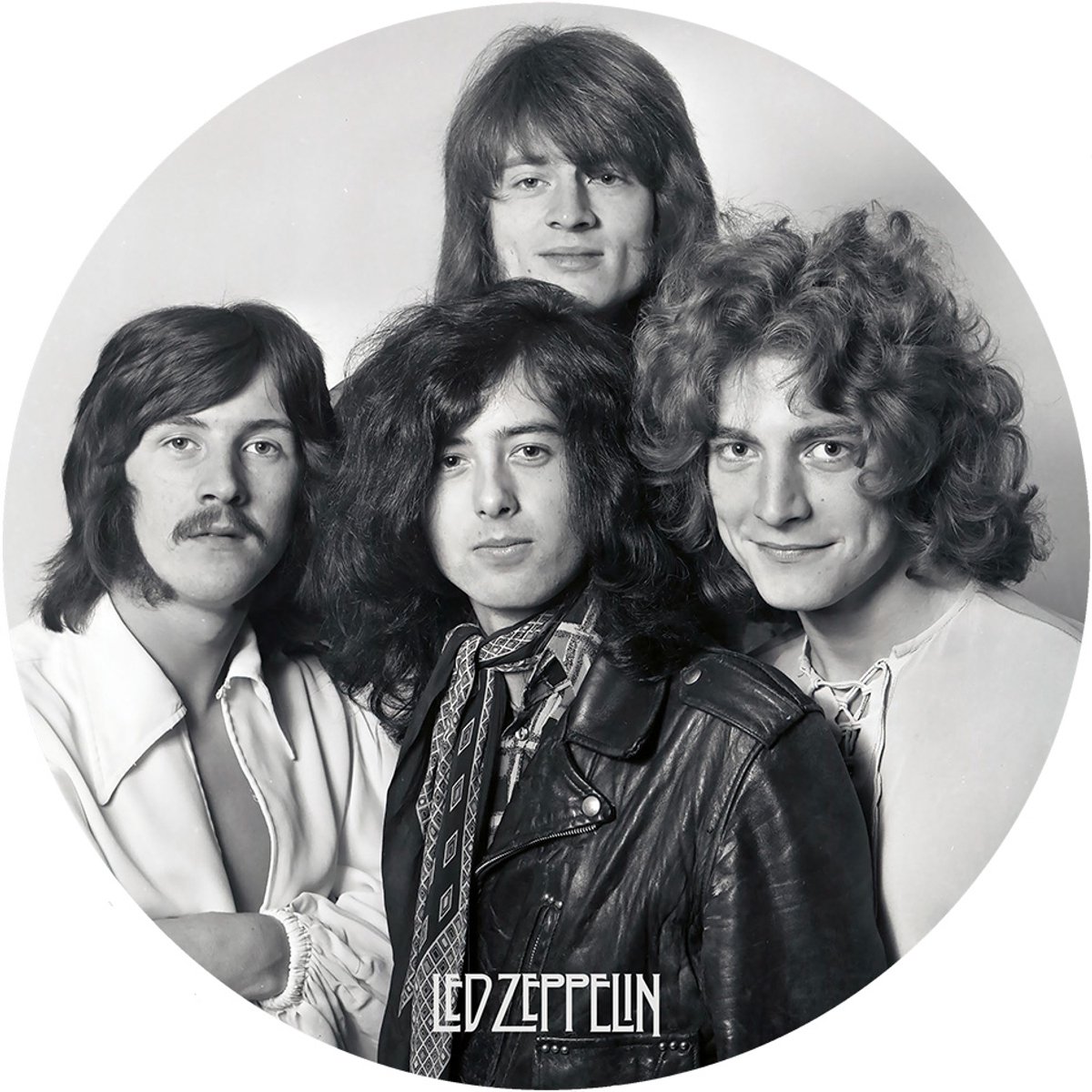 Signs-USA Signs USA - wandbord - dibond - Led Zeppelin - Rond 20 cm Wit