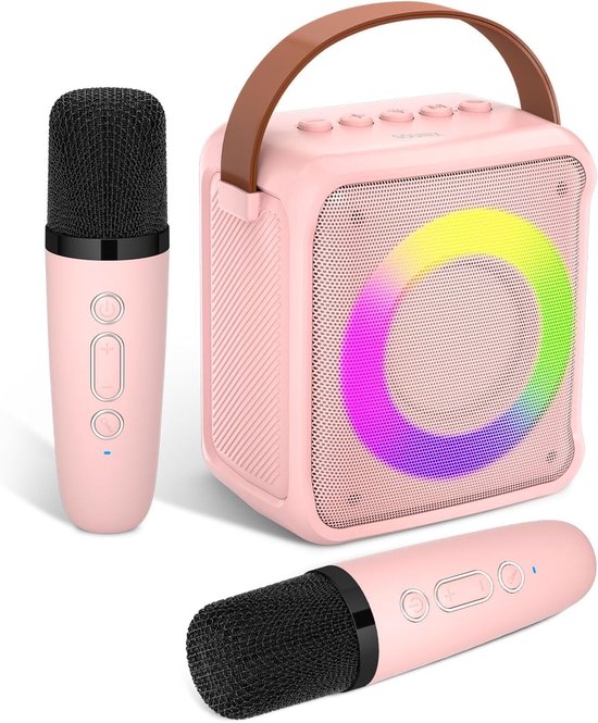 Sounix Draagbare Karaoke set - Incl. 2 draadloze microfoons