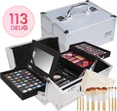 Make-Up Koffer - Make-Up Set - Meisjes - Incl. Inhoud - Set Inclusief Kwasten & Reis Etui - Veganistisch Cosmetica - 113 Delig - Incl Slot