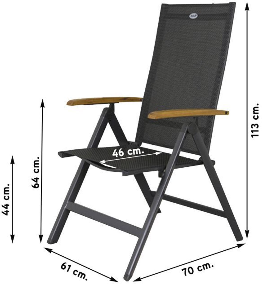 Hartman Set de 4 chaises réglables Napoli - Teck