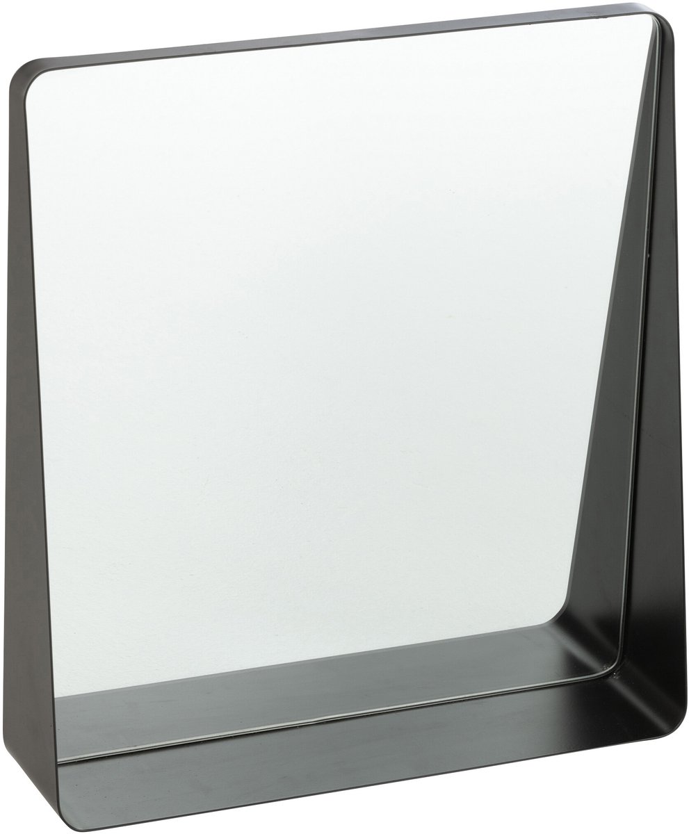 J-Line spiegel Vierkant - metaal/glas - zwart - 38 x 41 cm