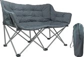 Bol.com TRVLMORE Campingstoel - 2 Personen - Opvouwbaar - Incl. Draagtas - Kampeerstoel - 240 kg draagvermogen - Grijs aanbieding