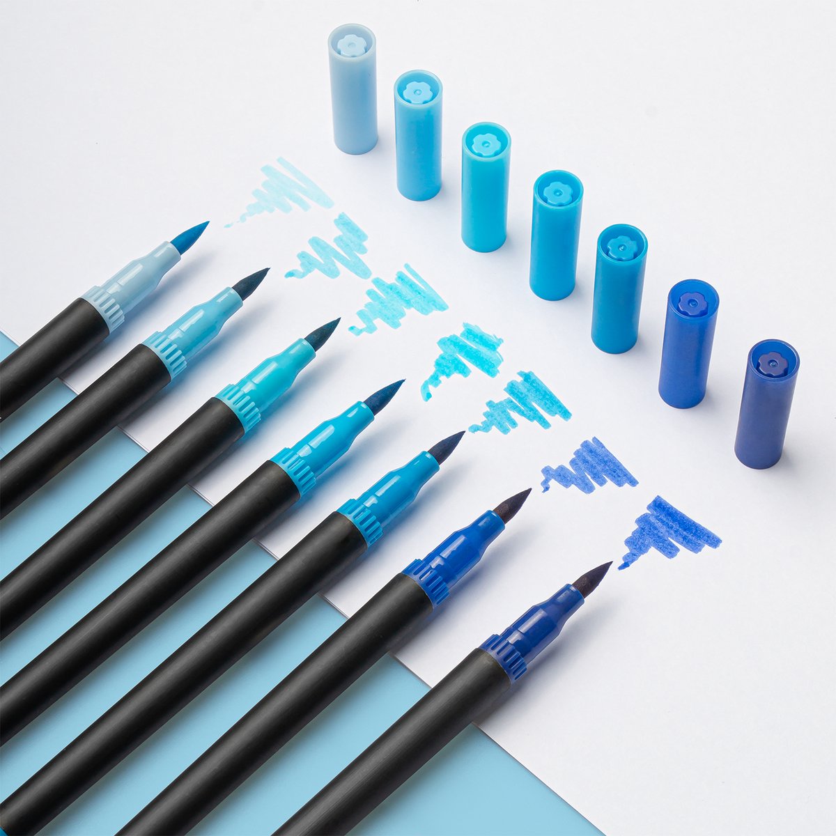 Brushpennen Dual Tip Twinmarkers Fineliners en Penseelstiften - Perfect voor Bullet Journaling, Handlettering en Aquarelkunst - 72-delige Set — afbeelding 7