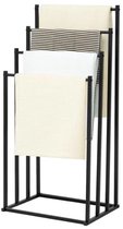 Handdoekrek zwart badkamer staand 45 x 30 x 94 - Handdoekrek zwart keuken - Handdoekladder zwart metaal - Handdoekrek staand - Handdoekrek zonder boren badkamer